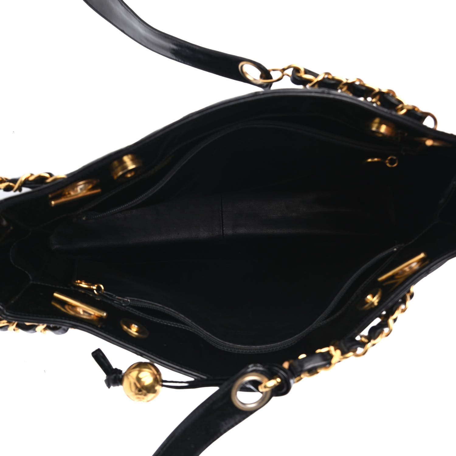 Chanel Patent Quilted Shoulder Bag Black 4 of 4