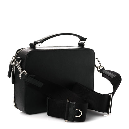 Prada Saffiano Travel Medium Brique Crossbody Bag Black 3 of 13