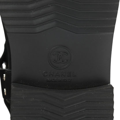 Chanel Calfskin Star Quilted Biker Boots 37 Brown 6 of 10