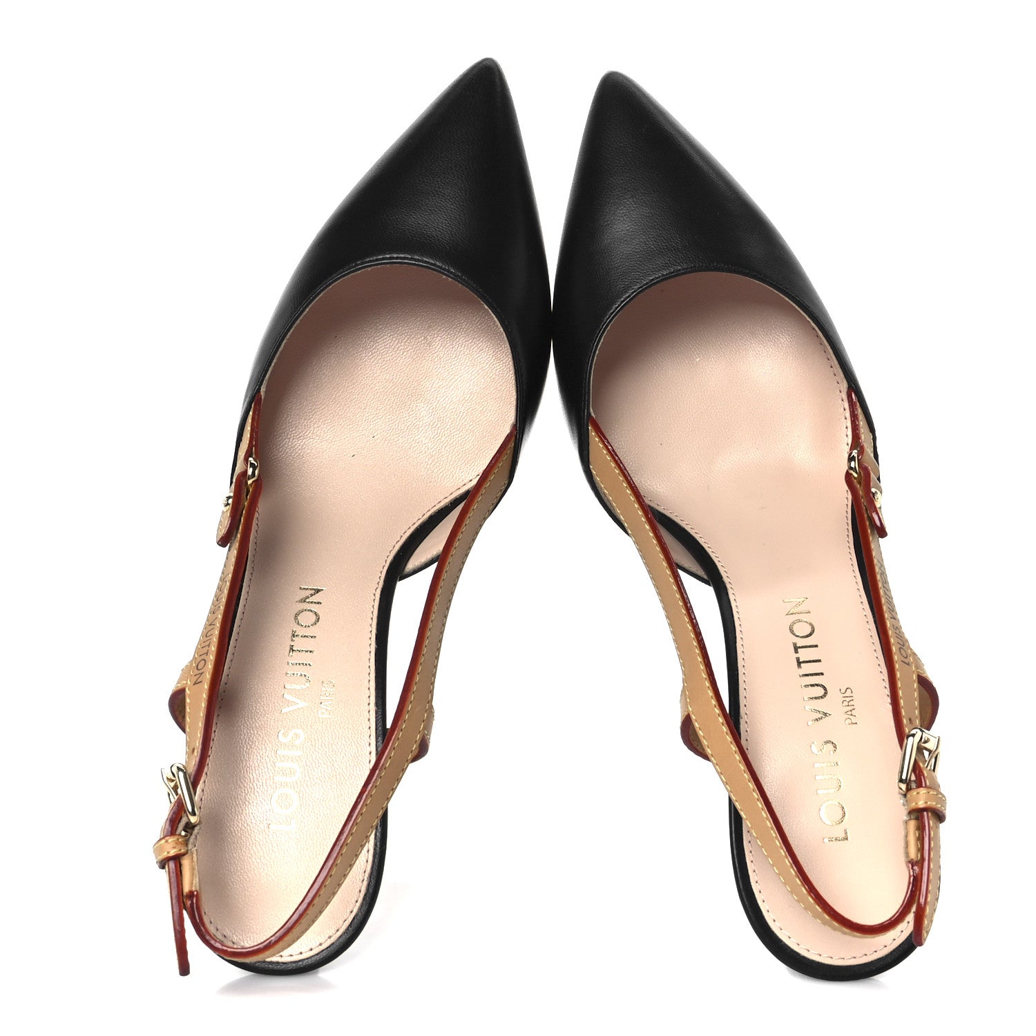 Louis Vuitton Calfskin Blossom Slingback Pump 37.5 Black 2 of 8