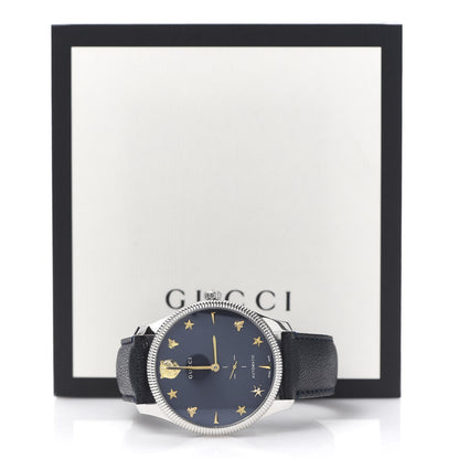 Gucci Stainless Steel Calfskin 40mm G-Timeless Tiger Automatic Watch Navy 9 of 9