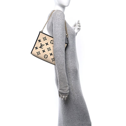 Louis Vuitton Raffia Calfskin Monogram Toiletry Pouch 26 On Chain Beige Black 2 of 10