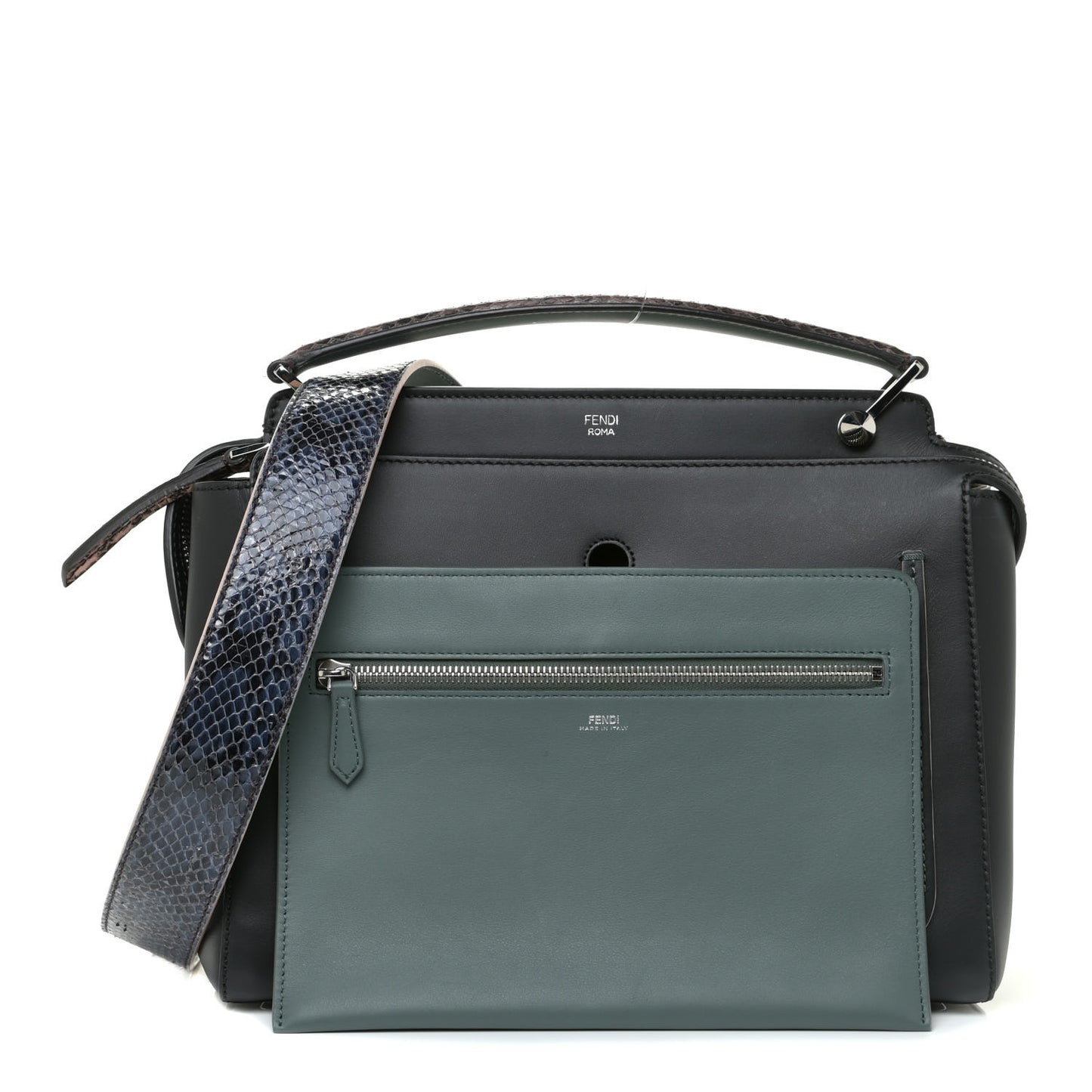 Vitello Baltico Dolce Elaphe DotCom Satchel Grey