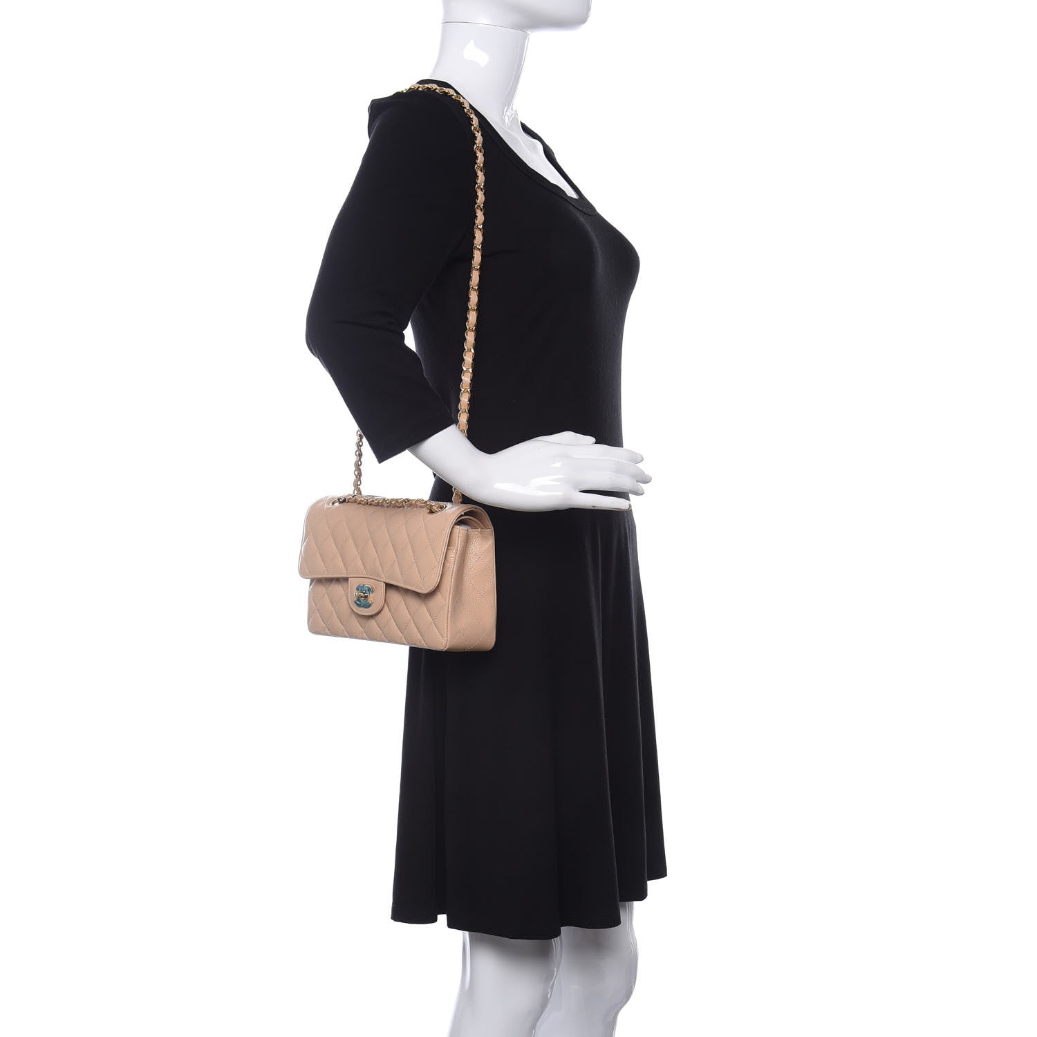 Chanel Caviar Quilted Small Double Flap Beige 2 of 10