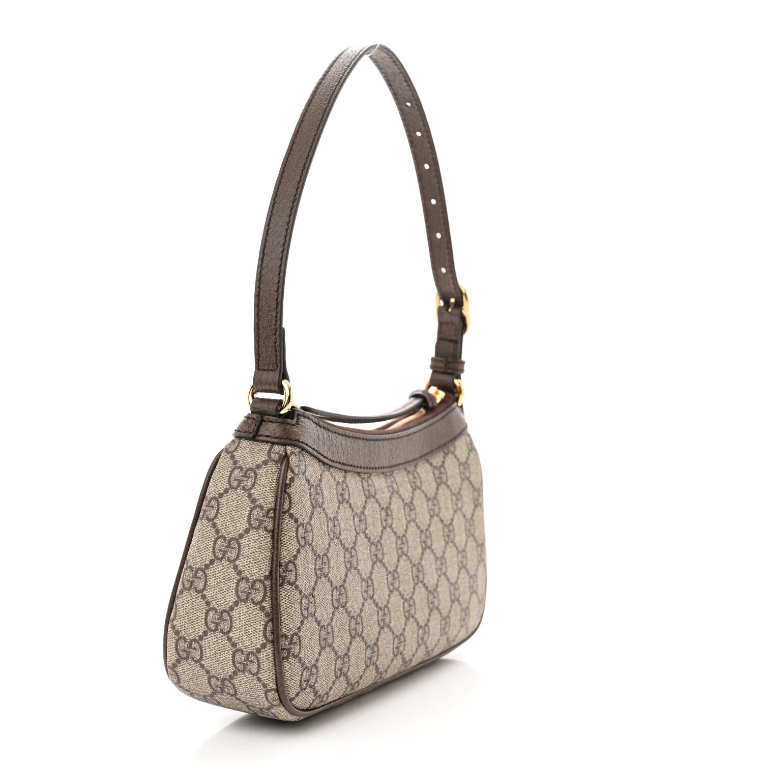 Gucci GG Supreme Monogram Textured Dollar Calfskin Small Ophidia Hobo Beige Ebony New Acero 3 of 10