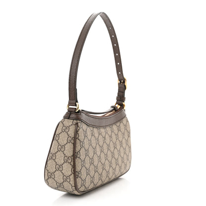 Gucci GG Supreme Monogram Textured Dollar Calfskin Small Ophidia Hobo Beige Ebony New Acero 3 of 10