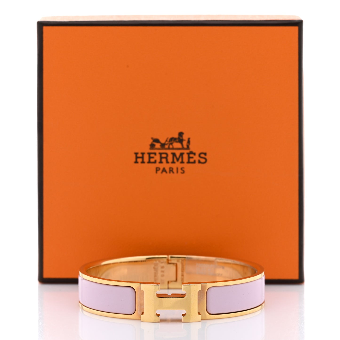 Enamel Narrow Clic Clac H Bracelet PM Rose Dragee
