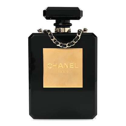 Chanel Plexiglass Perfume Bottle Clutch Black 1 of 16