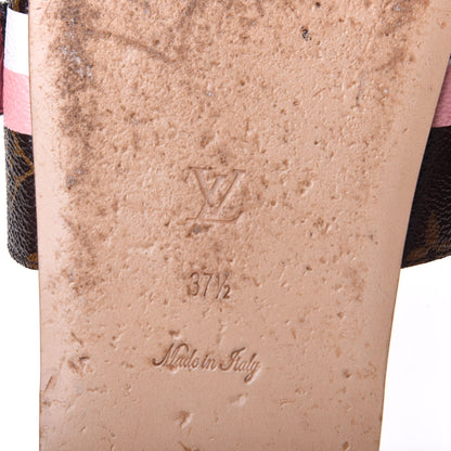 Louis Vuitton Patent Monogram Bom Dia Flat Mule 37.5 Rose White 8 of 10