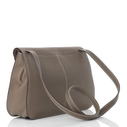 Hermes Taurillon Clemence Halzan 31 GM Etoupe 2 of 9