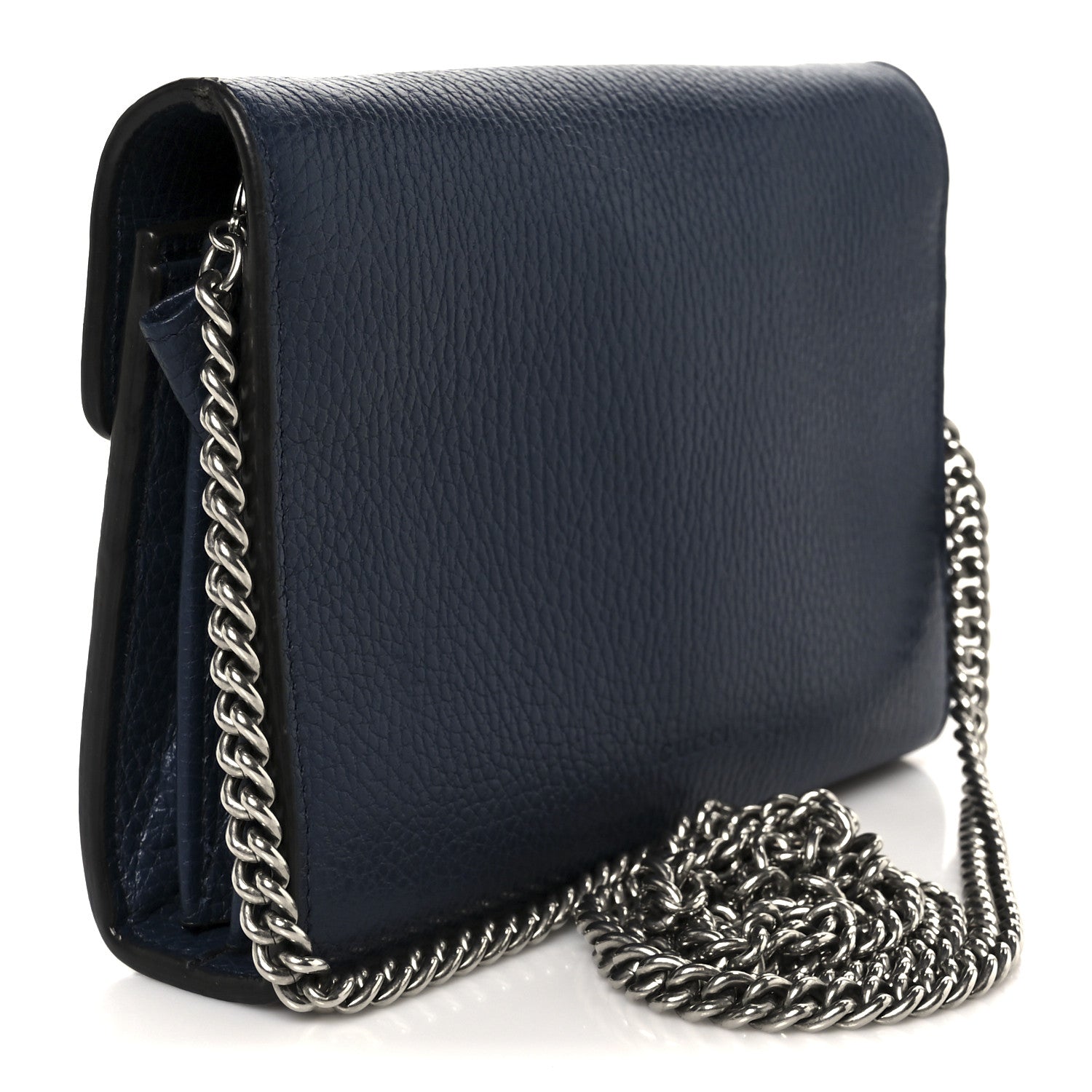 Gucci Dollar Calfskin Crystal Mini Dionysus Chain Wallet Blue Agata Black Diamond 3 of 10