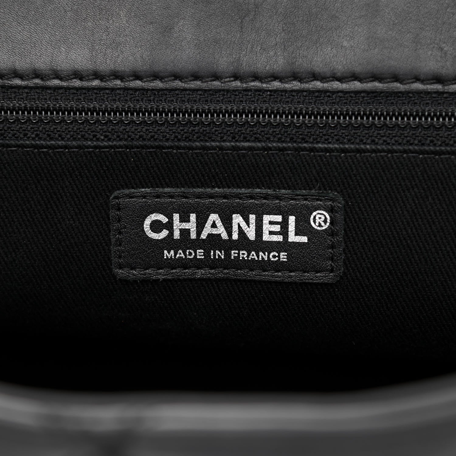 Chanel Calfskin Double Stitch Large Hamptons Flap Bag Black 6 of 11