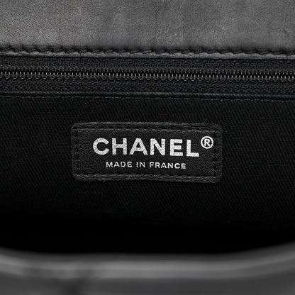 Chanel Calfskin Double Stitch Large Hamptons Flap Bag Black 6 of 11