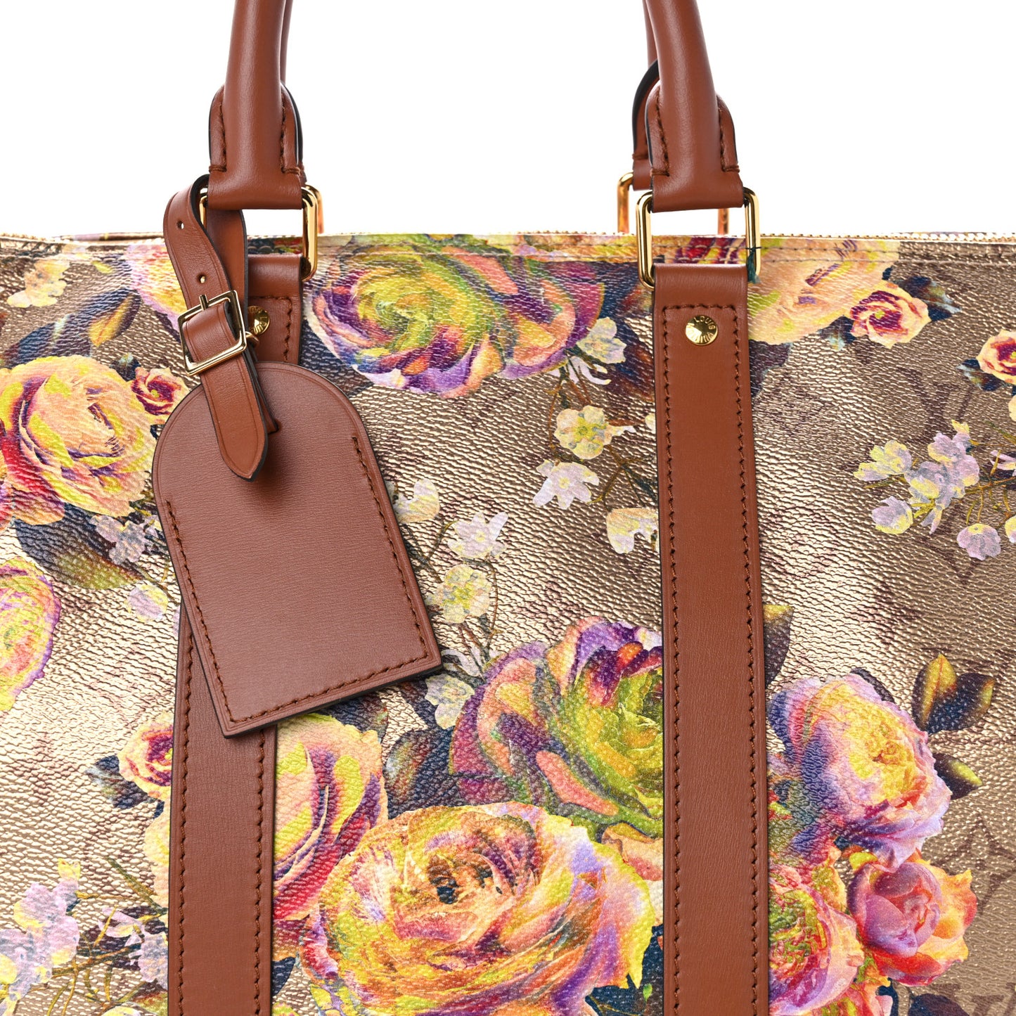 Metallic Monogram LV Garden Keepall Bandouliere 45 Gold