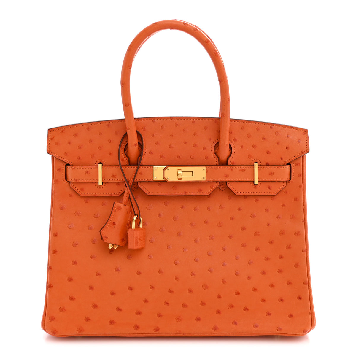 Hermes Ostrich Birkin 30 Orange 1 of 11