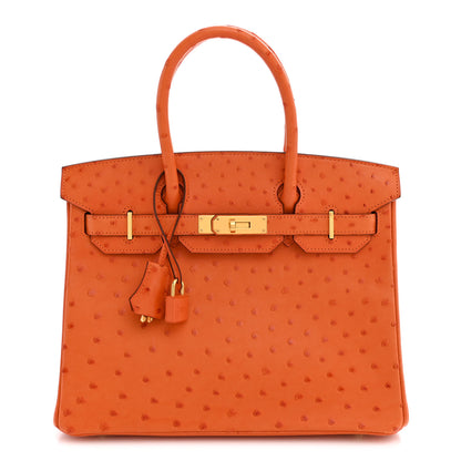 Hermes Ostrich Birkin 30 Orange 1 of 11