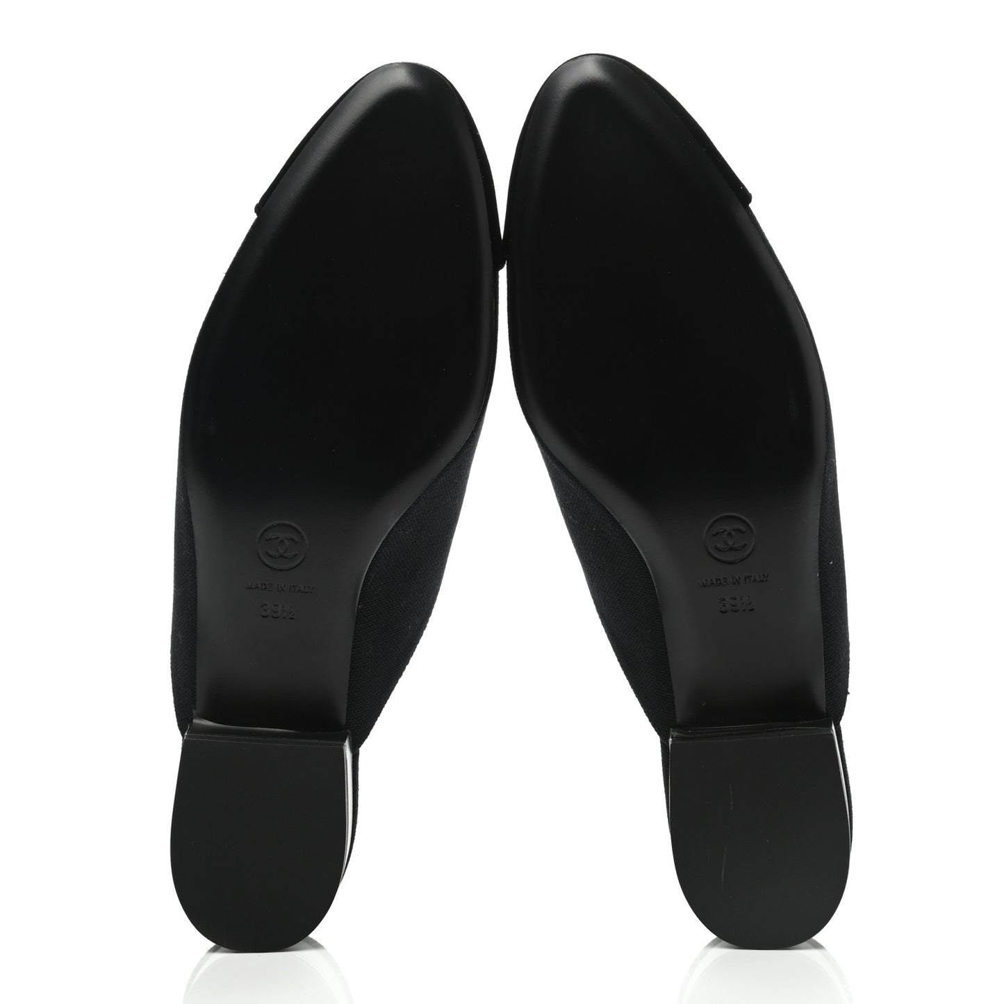 Fabric Velvet Cap Toe Mules 39.5 Black