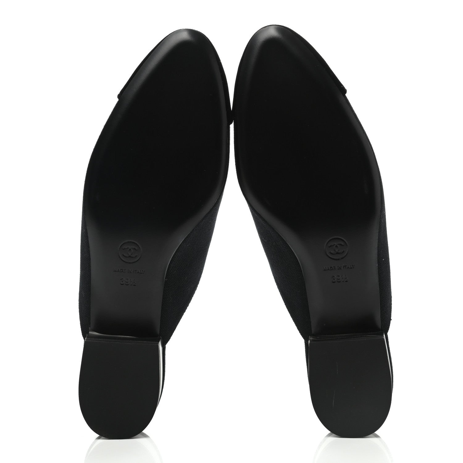 Chanel Fabric Velvet Cap Toe Mules 39.5 Black 5 of 8