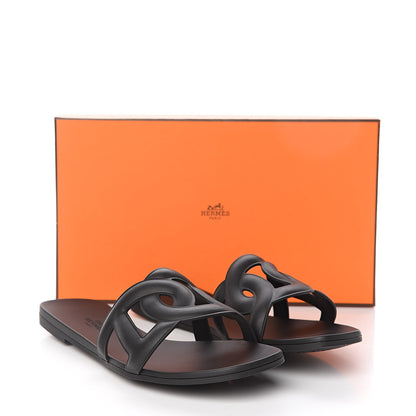 Hermes Rubber Aloha Sandals 39 Black 8 of 8