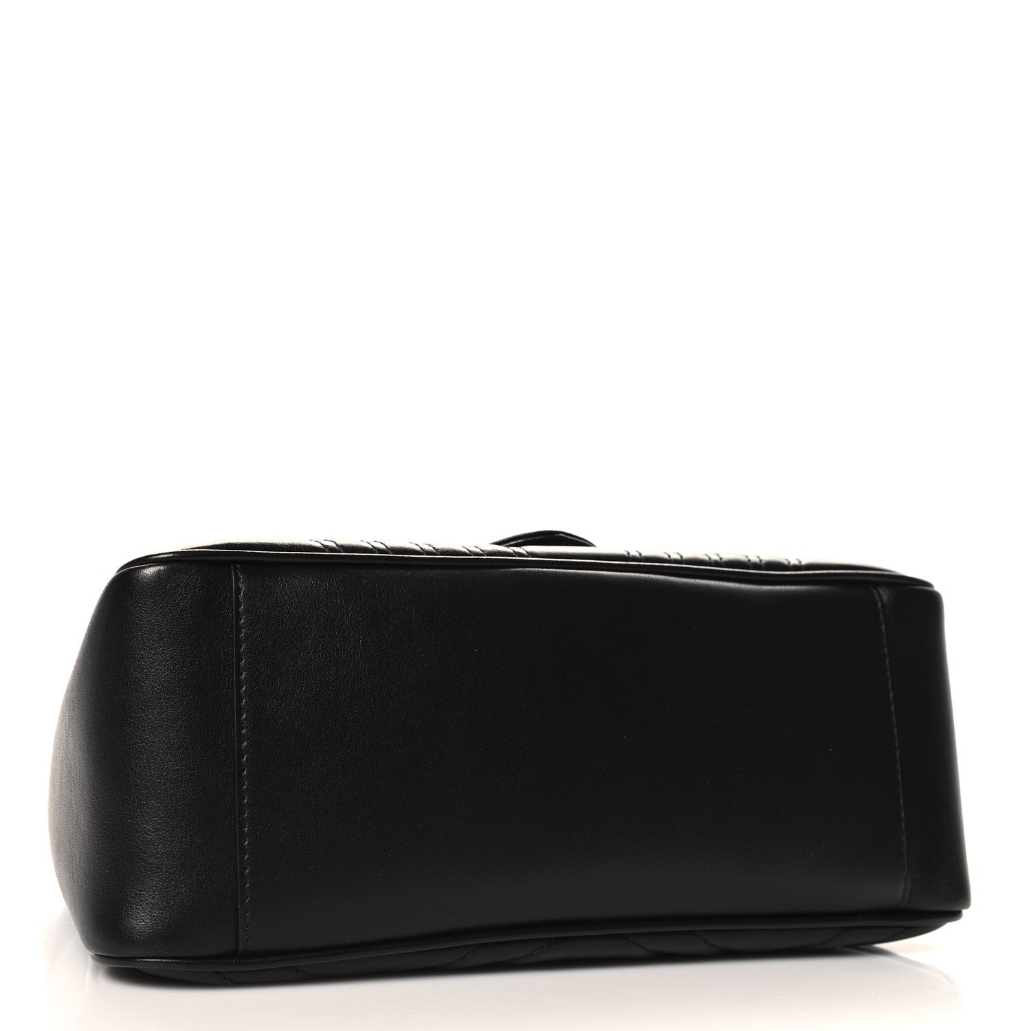 Gucci Calfskin Matelasse Small GG Marmont Top Handle Shoulder Bag Black 4 of 10