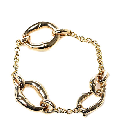 Gucci 18K Yellow Gold Bamboo Link Chain Bracelet 3 of 4