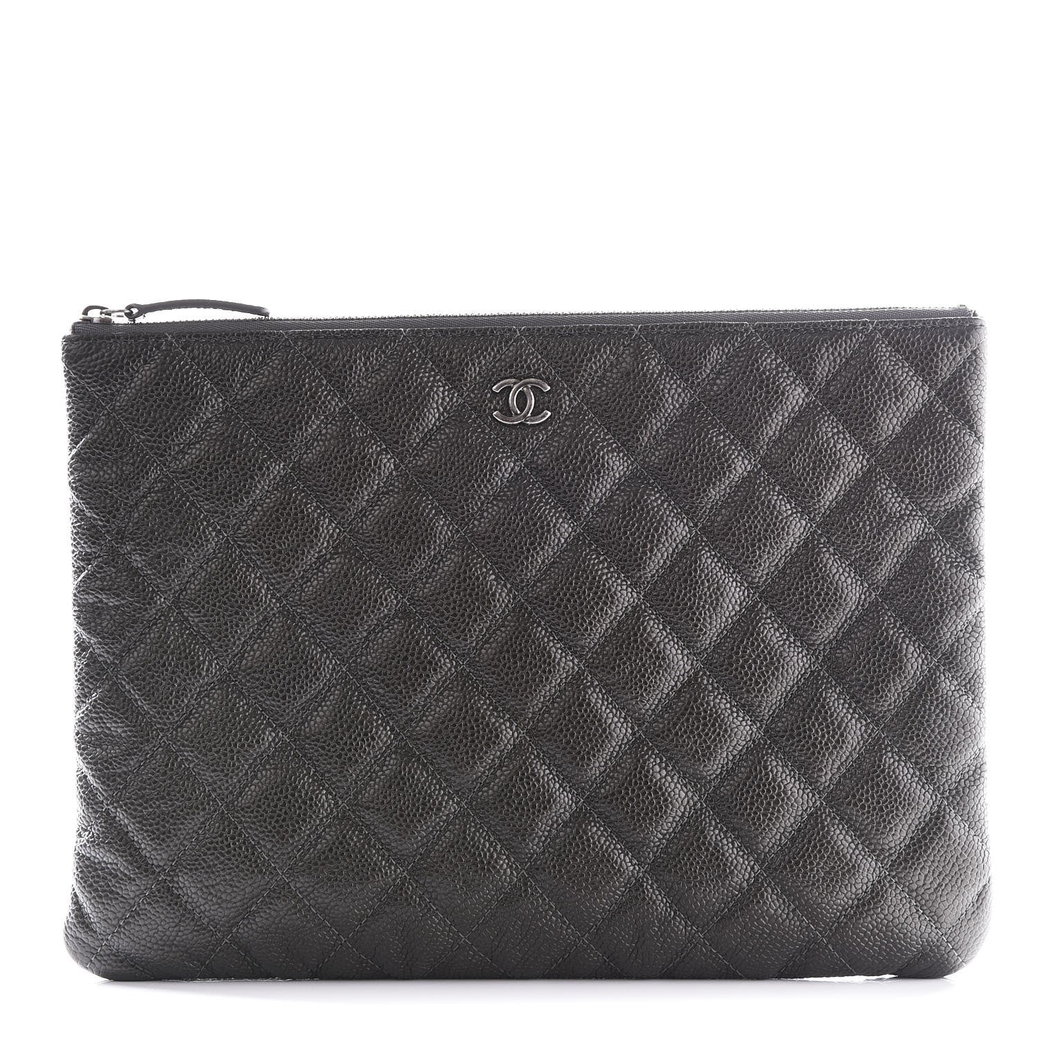 Chanel Caviar Quilted Medium Cosmetic Case Charcoal 1 of 10