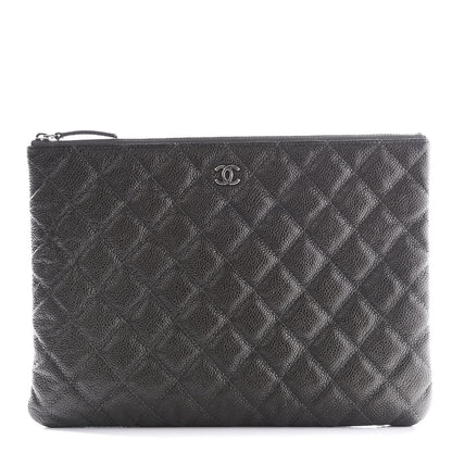 Chanel Caviar Quilted Medium Cosmetic Case Charcoal 1 of 10