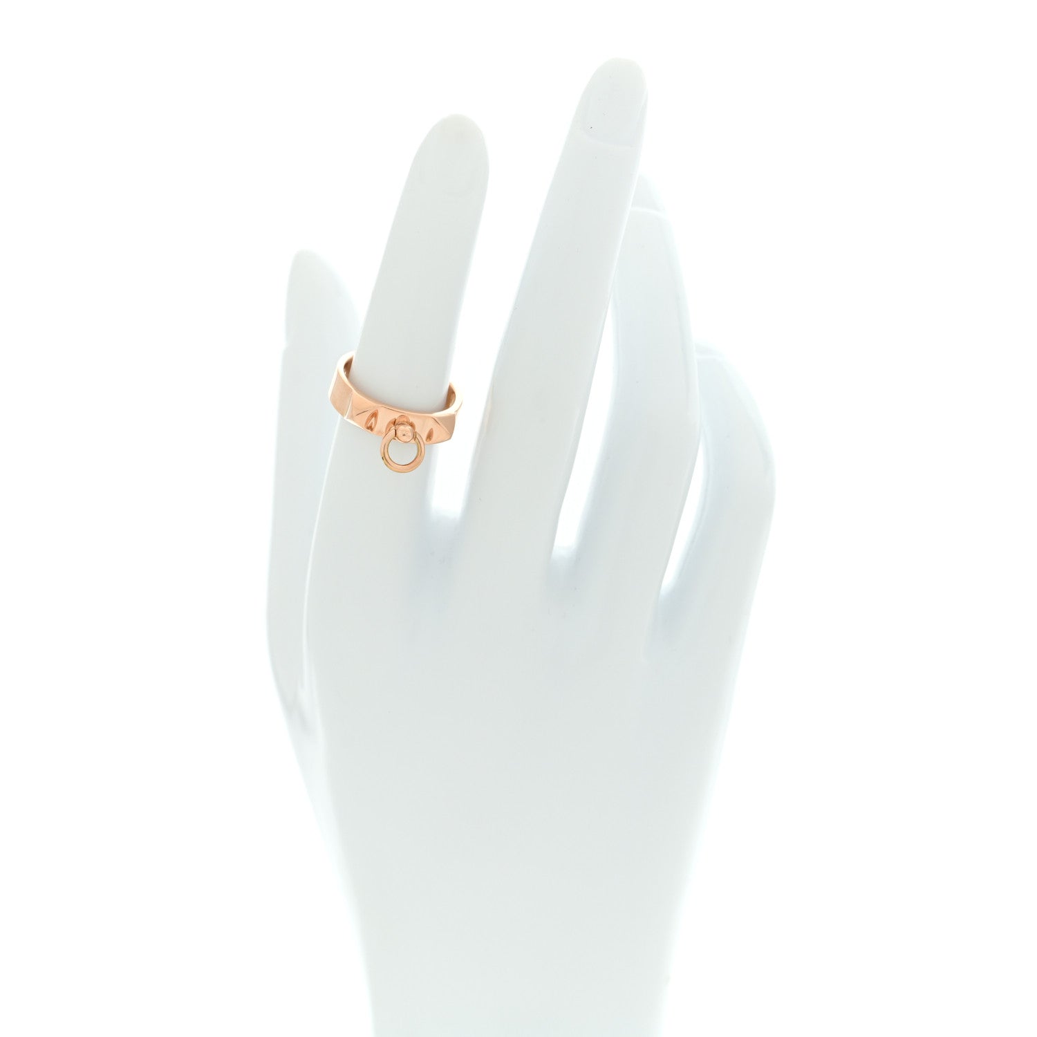 Hermes 18K Rose Gold PM Collier De Chien Ring 52 6 2 of 5