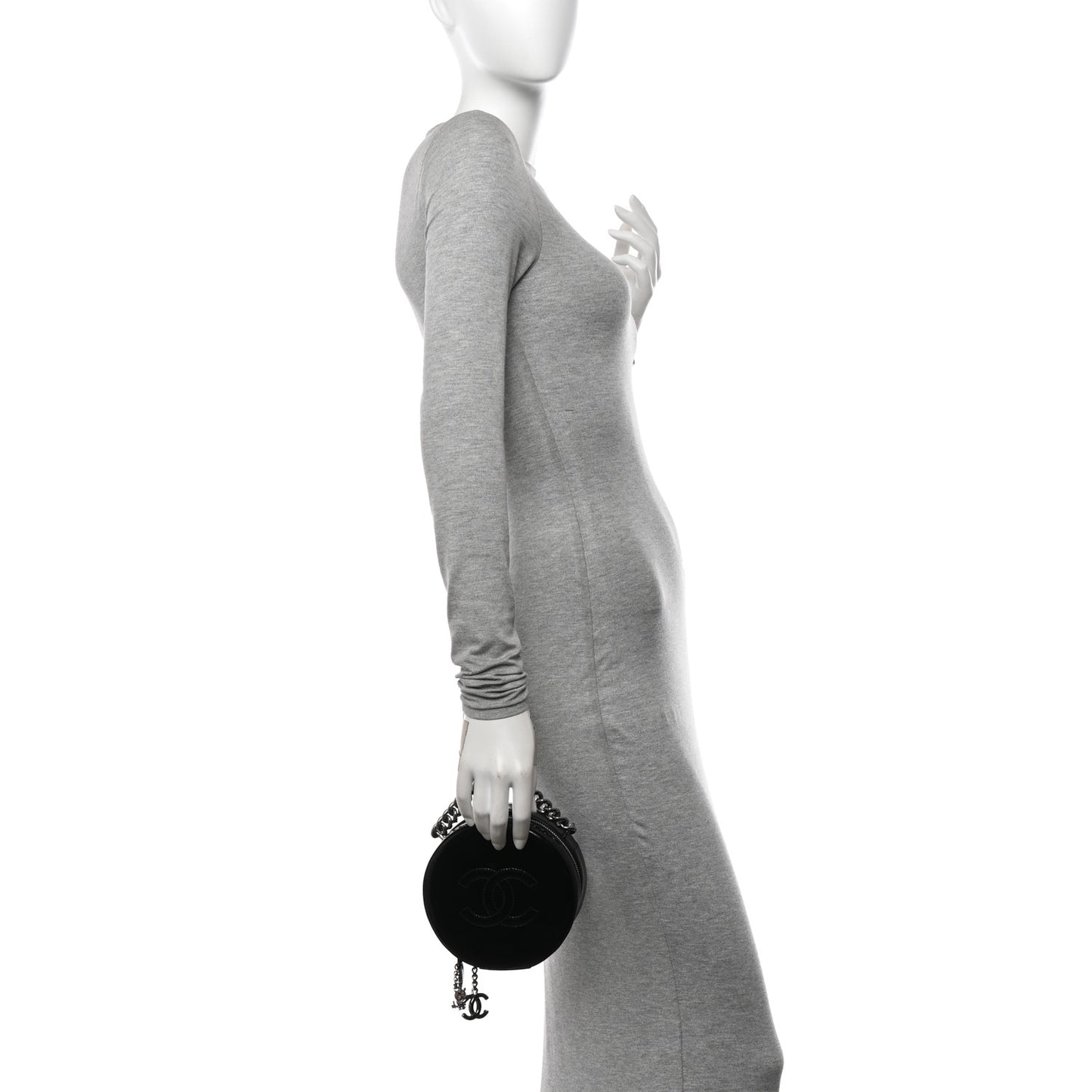 Patent Round As Earth Evening Bag Black