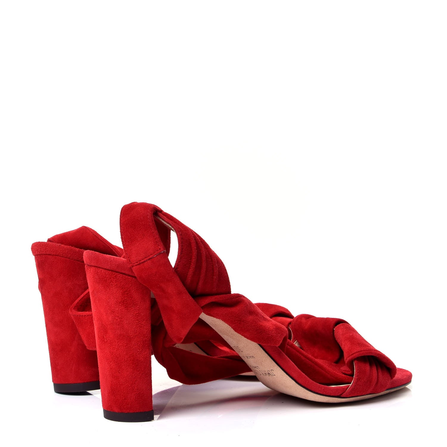 Jimmy Choo Soft Suede Kora 85 Sandals 39.5 Red 3 of 9