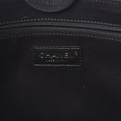 Chanel Mixed Fibers Striped Small Deauville Tote Black 6 of 9