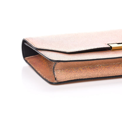 Gucci Metallic Crackled Calfskin 58 Clutch Fawn 8 of 9