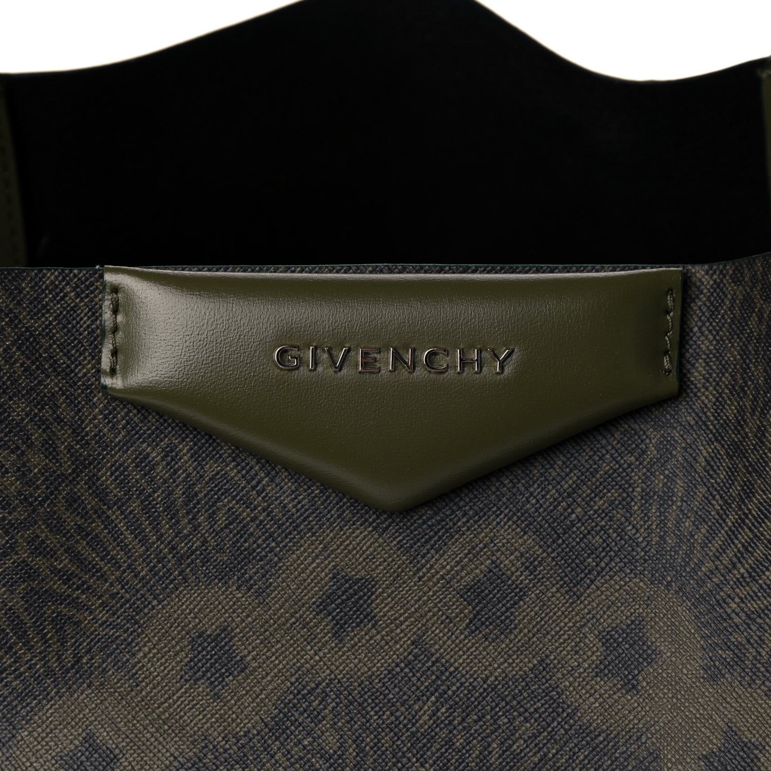 Givenchy Textured Coated Canvas I Feel Love Print Large Antigona Tote Green 11 of 17