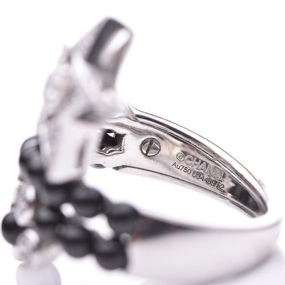 Chanel 18K White Gold Diamond Black Spinel Comete Ring 52 6 7 of 8