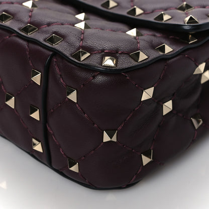 Valentino Garavani Lambskin Small Rockstud Spike Shoulder Bag Rubin 8 of 8