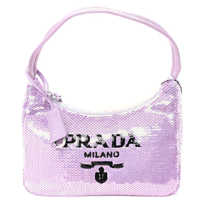 Prada Paillettes Sequin Mini Re-Edition 2000 Bag Lilium Black 1 of 9