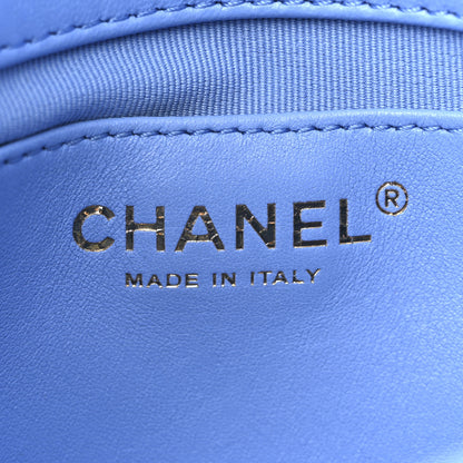 Chanel Lambskin Enamel Quilted Small Chain Frame Flap Blue 6 of 11
