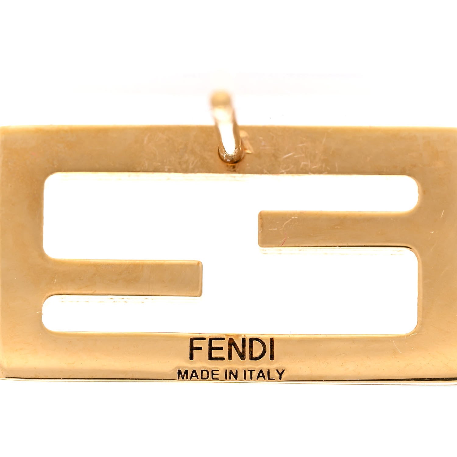 Fendi Metal Baguette Earrings Gold 4 of 5