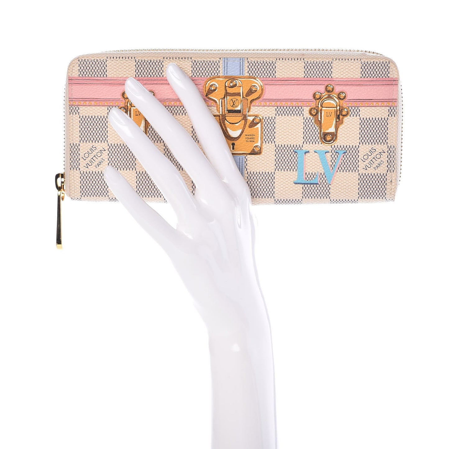 Damier Azur Summer Trunks Clemence Wallet