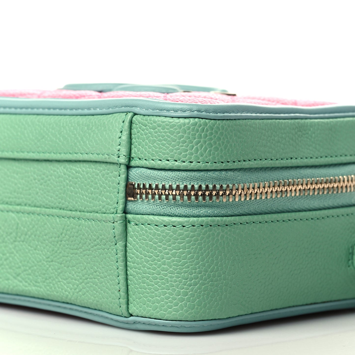 Caviar Quilted Small CC Filigree Vanity Case Pink Green Blue