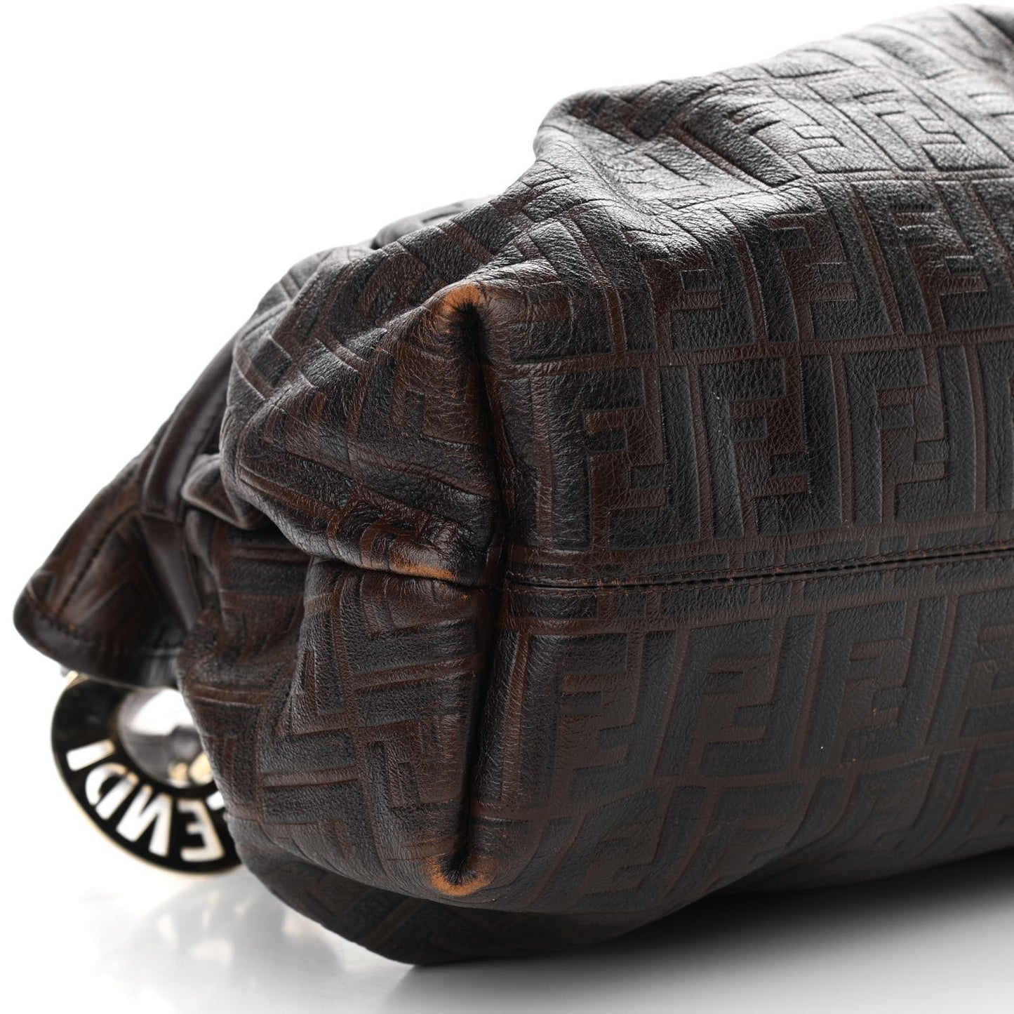 Calfskin FF Embossed Chef Shopper Tote Chocolate