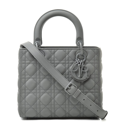 Christian Dior Ultra Matte Calfskin Cannage Medium Lady Dior Grey Stone 1 of 14