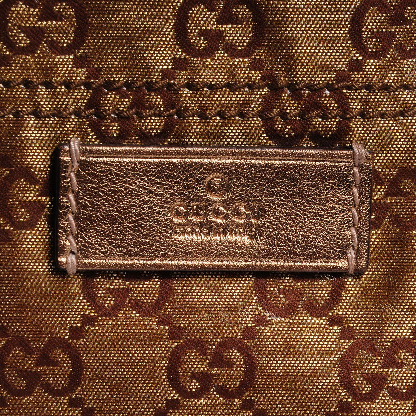 Crystal Monogram Medium Web Handle Vertical Tote Bronze