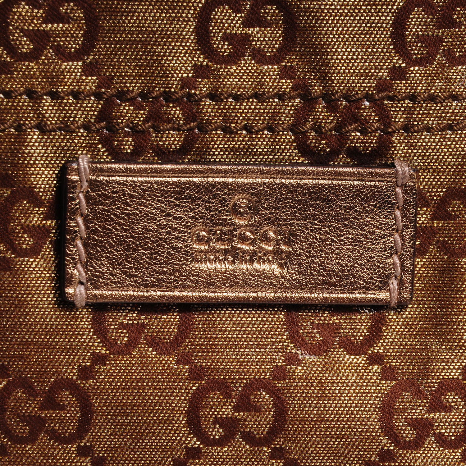 Gucci Crystal Monogram Medium Web Handle Vertical Tote Bronze 6 of 8