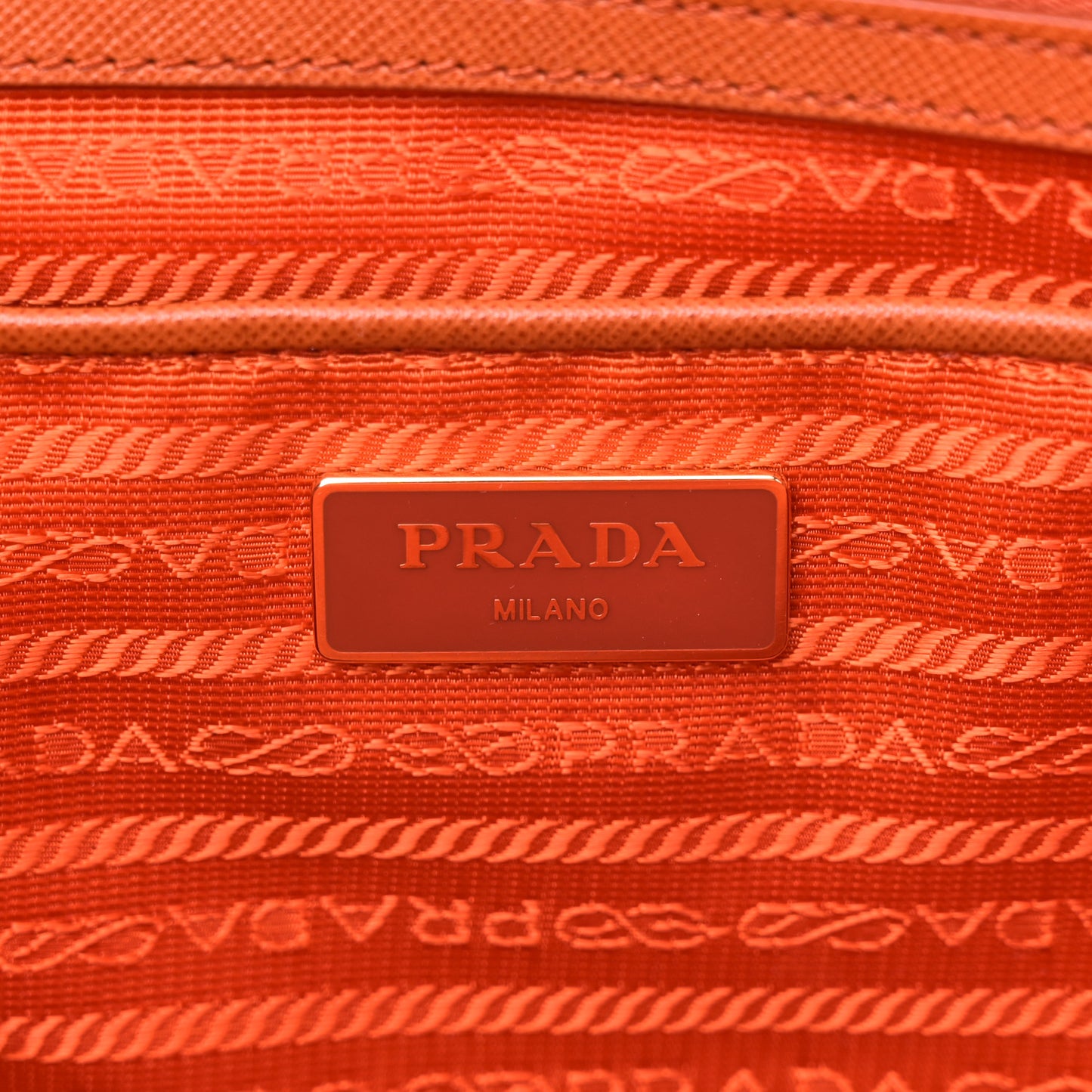 Tessuto Nylon Saffiano Tote Papaya