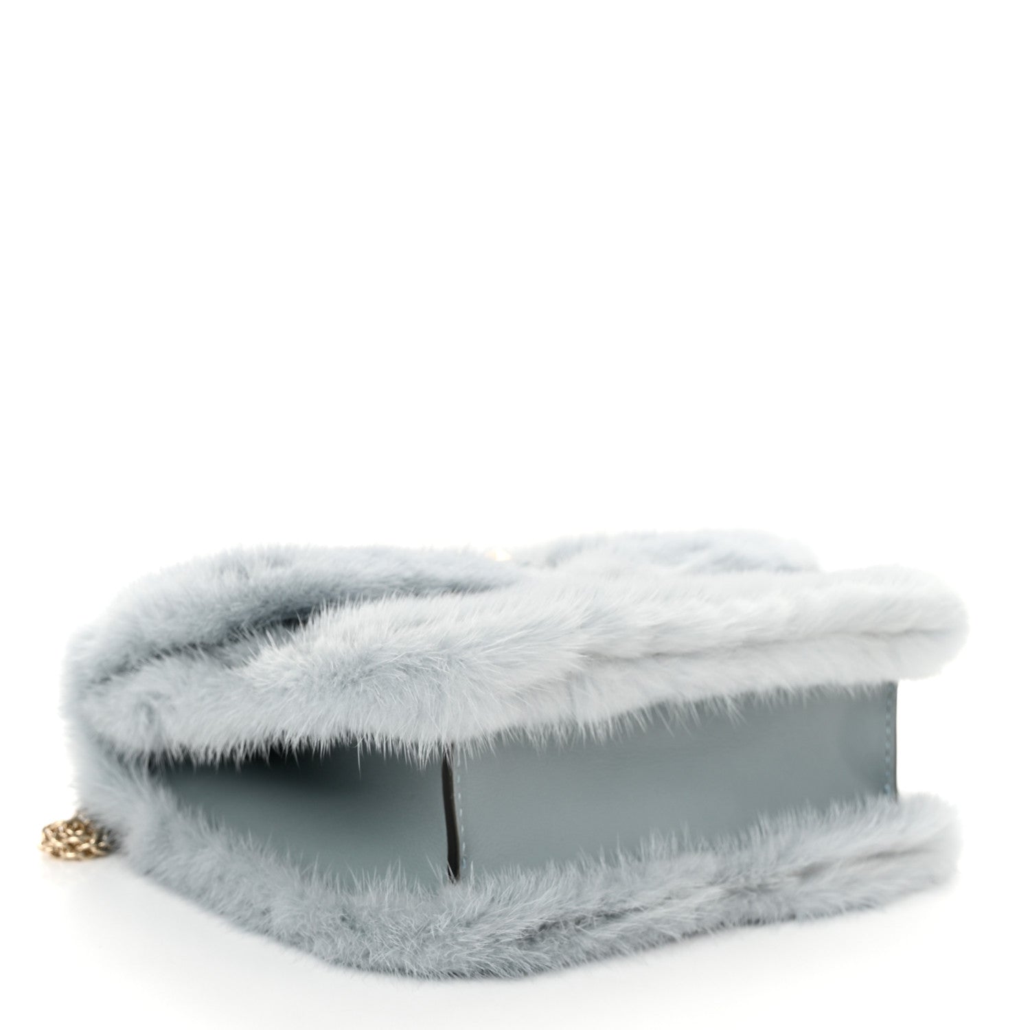 Valentino Garavani Mink Fur Small Glam Lock Rockstud Flap Light Blue 4 of 11