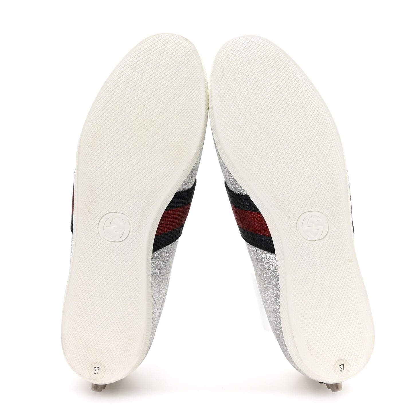 Glitter Fabric Studded Web Womens Sneakers 37 Silver