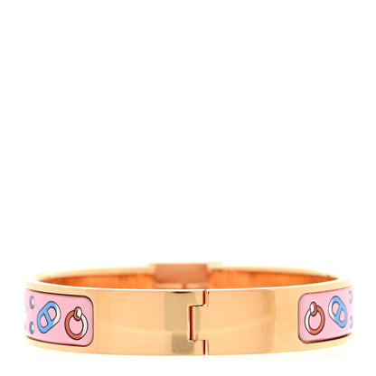 Hermes Enamel Narrow Clic Cadenas Locky Me Bracelet PM Ultra Pink 3 of 5