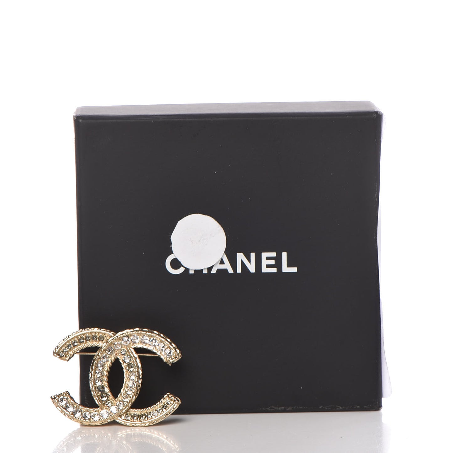 Crystal CC Brooch Light Gold