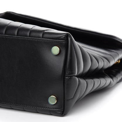 Saint Laurent Calfskin Y Quilted Monogram Large Loulou Chain Satchel Black 8 of 10
